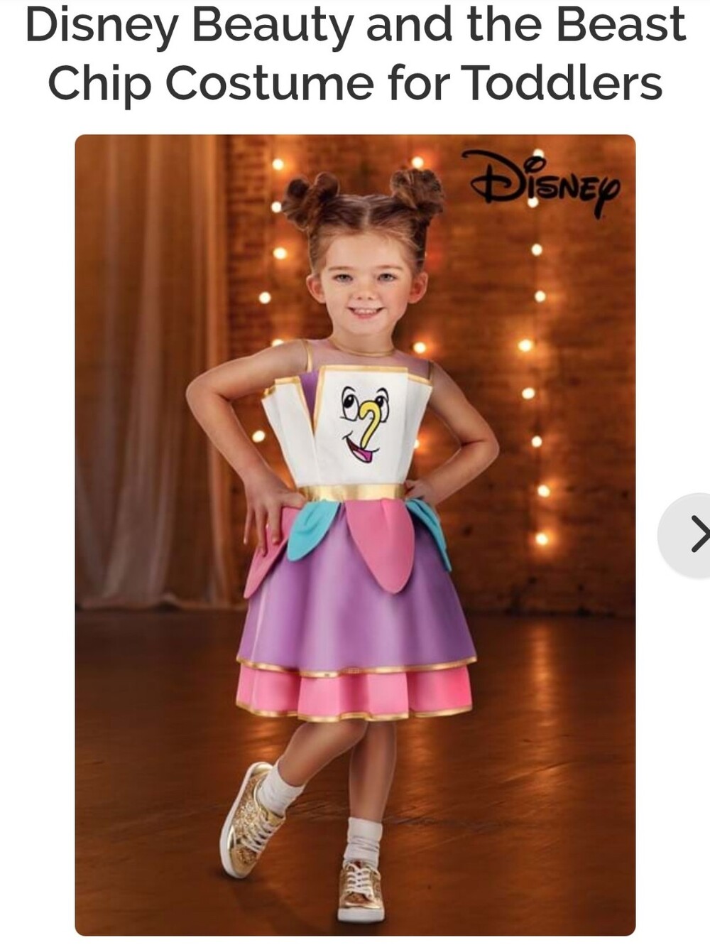 Disney Chip Dress Costume From BEAUTY & THE BEAST.